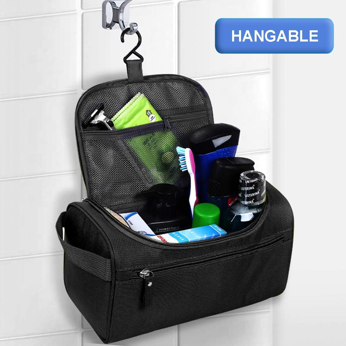 Trousse de toilette homme : grande trousse de maquillage imperméable suspendue pour un voyage organisé et stylé – Image 7