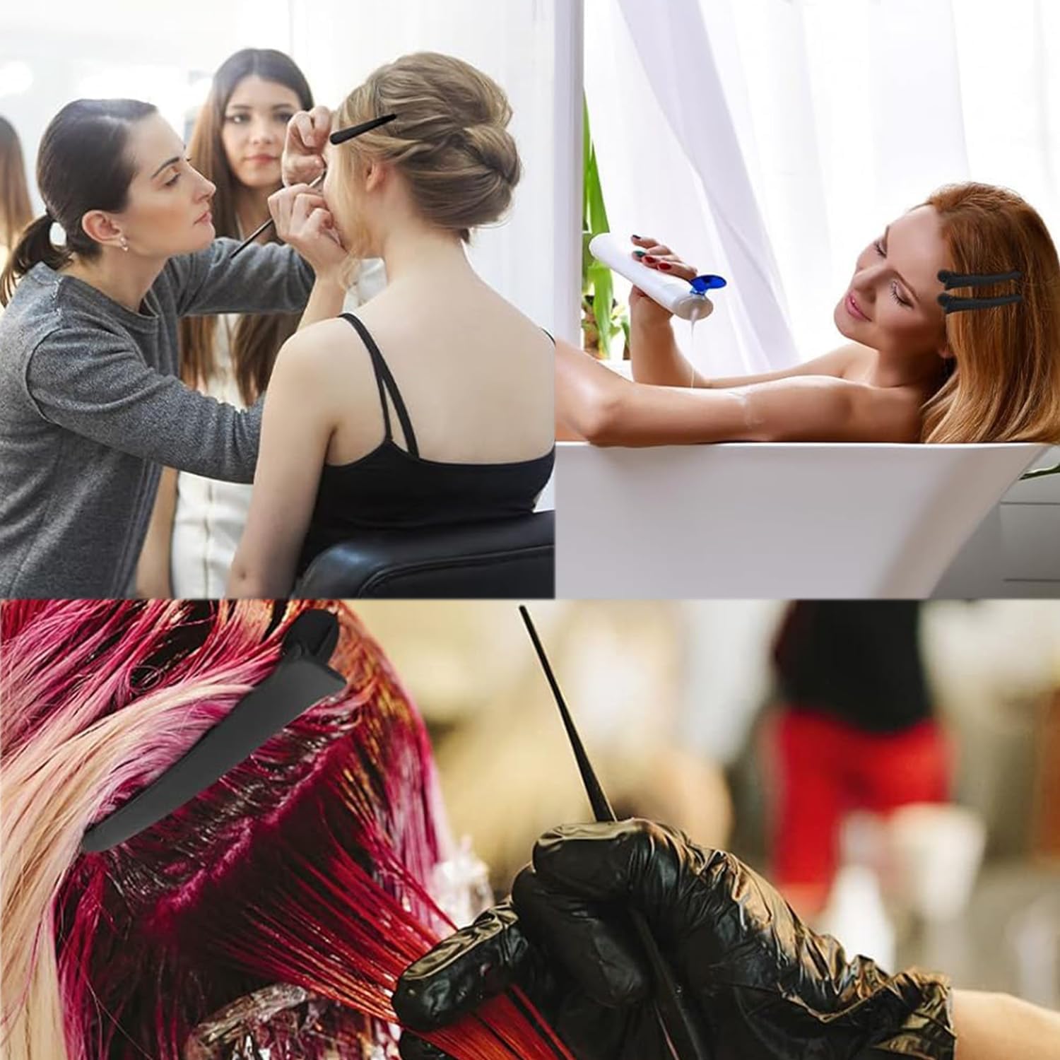 Pinces à cheveux professionnelles : 6 pièces antidérapantes pour coiffeurs et stylistes Idéales pour un sectionnement précis et une coupe de style impeccable – Image 4