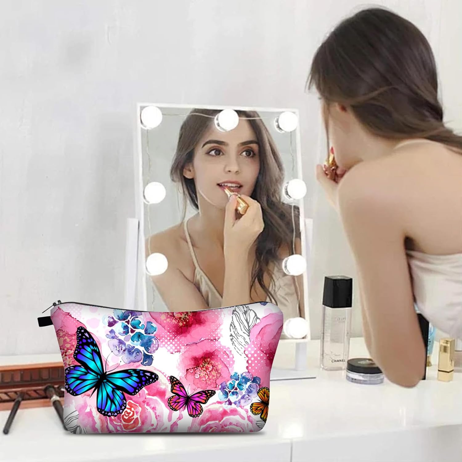 Trousse de toilette femme : élégante trousse de maquillage en papillon pour un voyage pratique et stylé – Image 5