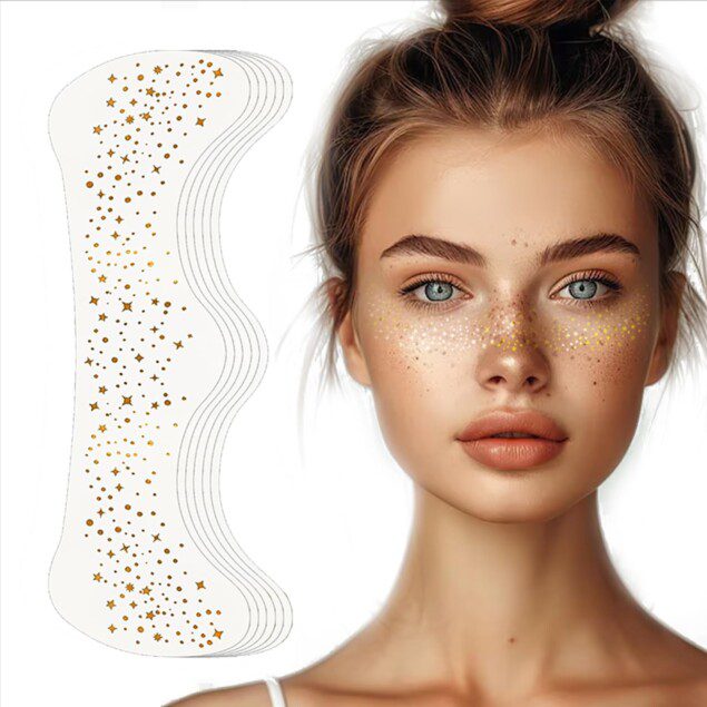 Tatouages à paillettes dorées : le lot parfait pour femmes lors de fêtes, carnavals et festivals