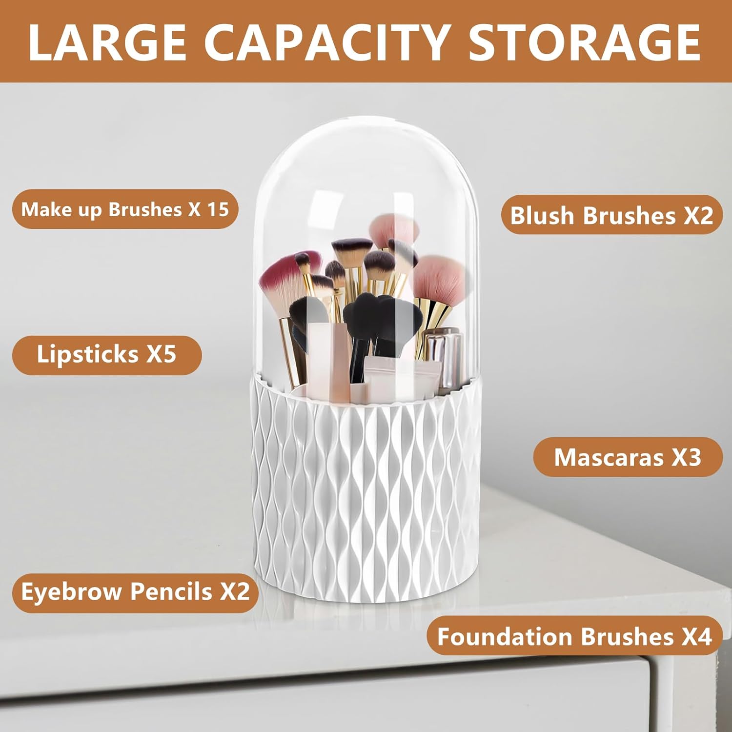 Organisateur de maquillage cosmétique : solution élégante pour une coiffeuse bien rangée – Image 7