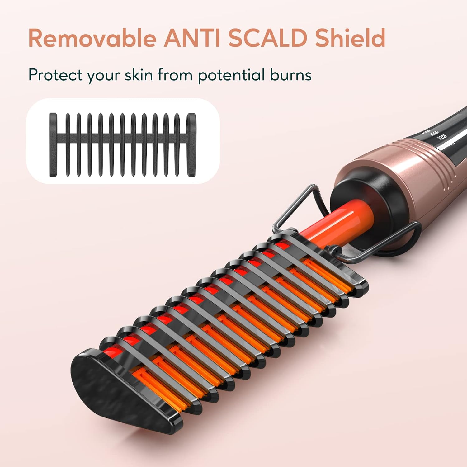 Peigne chauffant pour perruques : lissage parfait des cheveux afro et de la barbe avec température réglable – Image 2