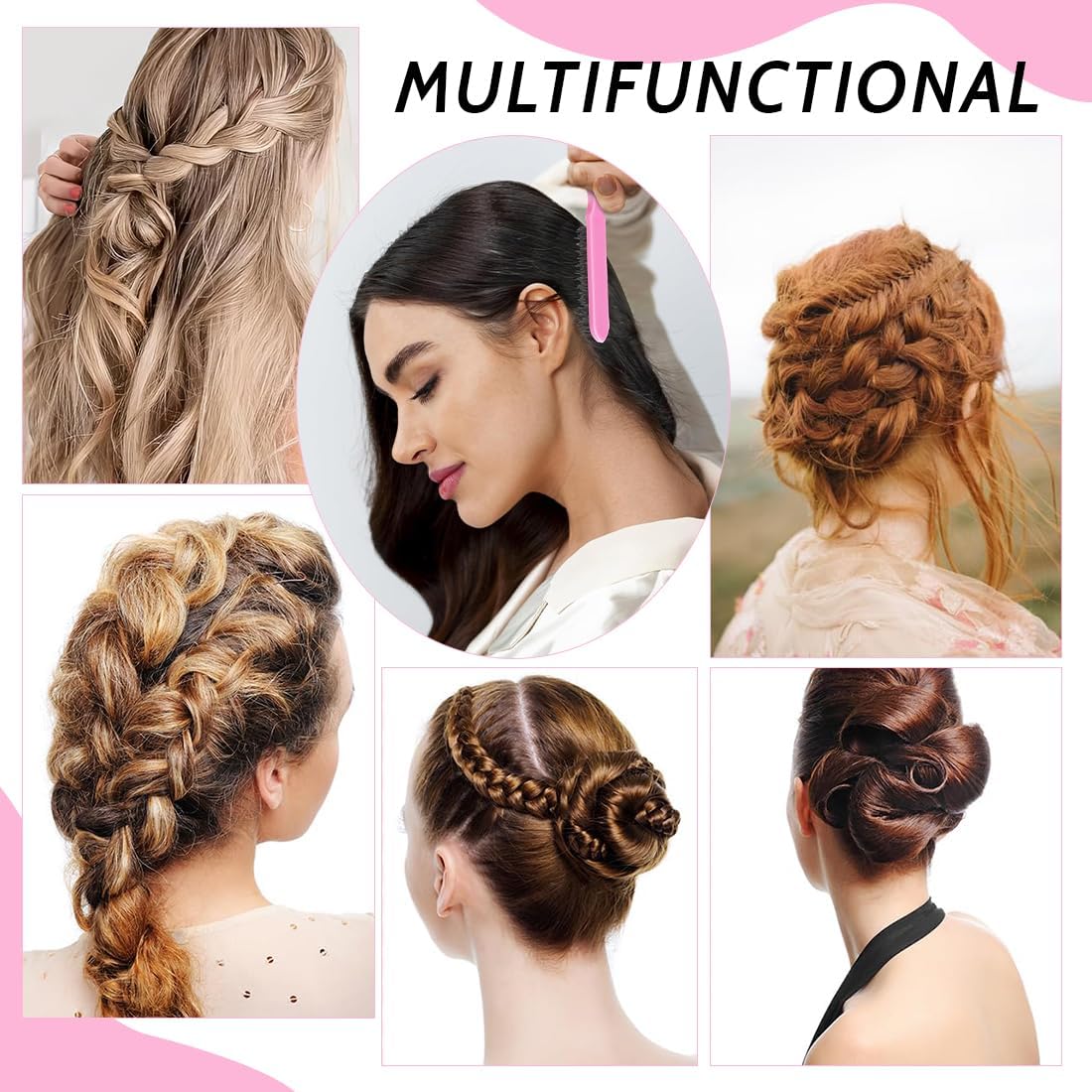 Accessoires de coiffure : lot de 5 outils pratiques pour femmes et filles Transformez vos coiffures avec aisance grâce à ces indispensables pour chignons et tresses – Image 6