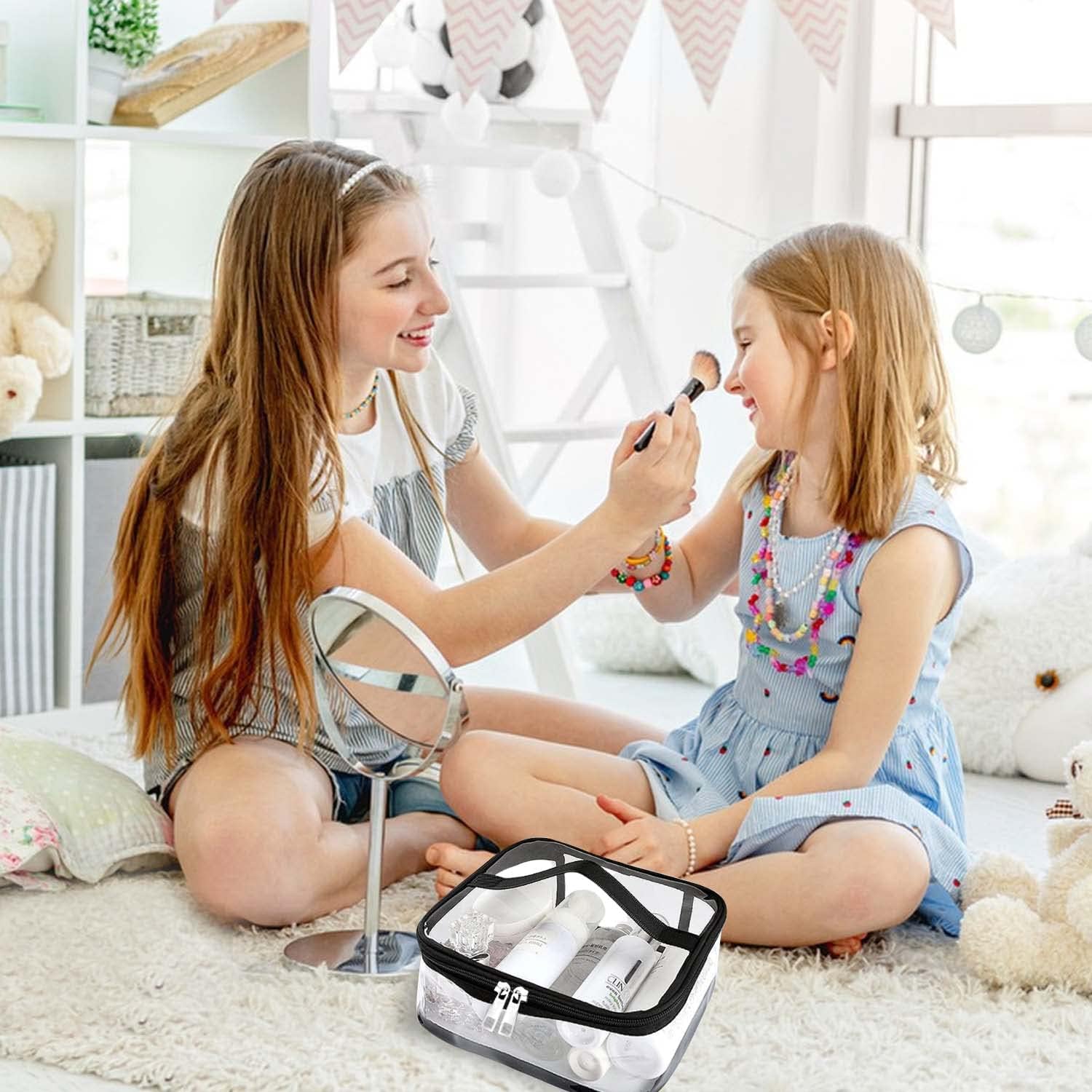 Trousse de toilette transparente : 2 pièces en PVC pour cosmétiques et shampooings, idéale pour vos voyages en avion – Image 2