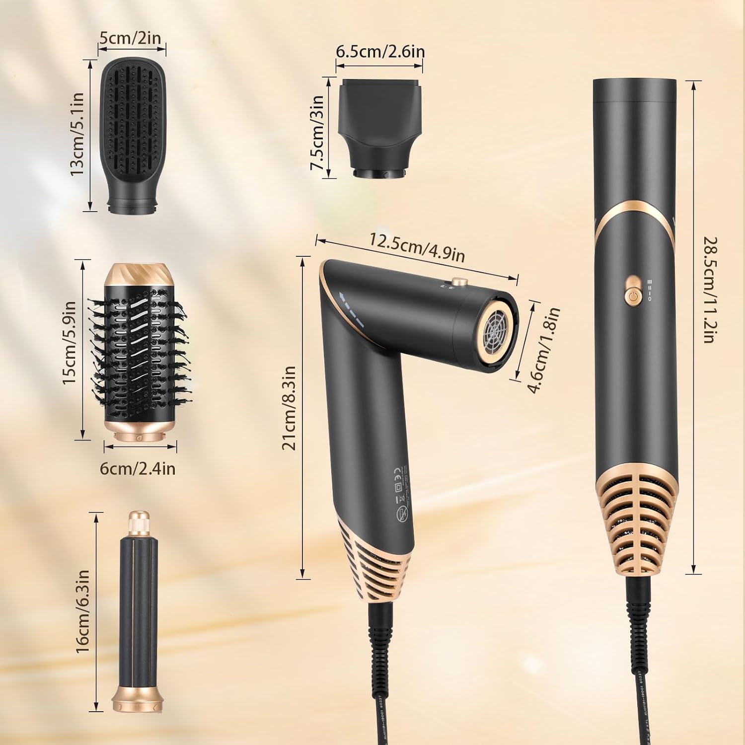 Air styler 6 en 1 : brosse soufflante pour un séchage et un coiffage parfaits Transformez vos cheveux avec cet outil multifonctionnel qui lisse, boucle et sèche en un seul passage – Image 8