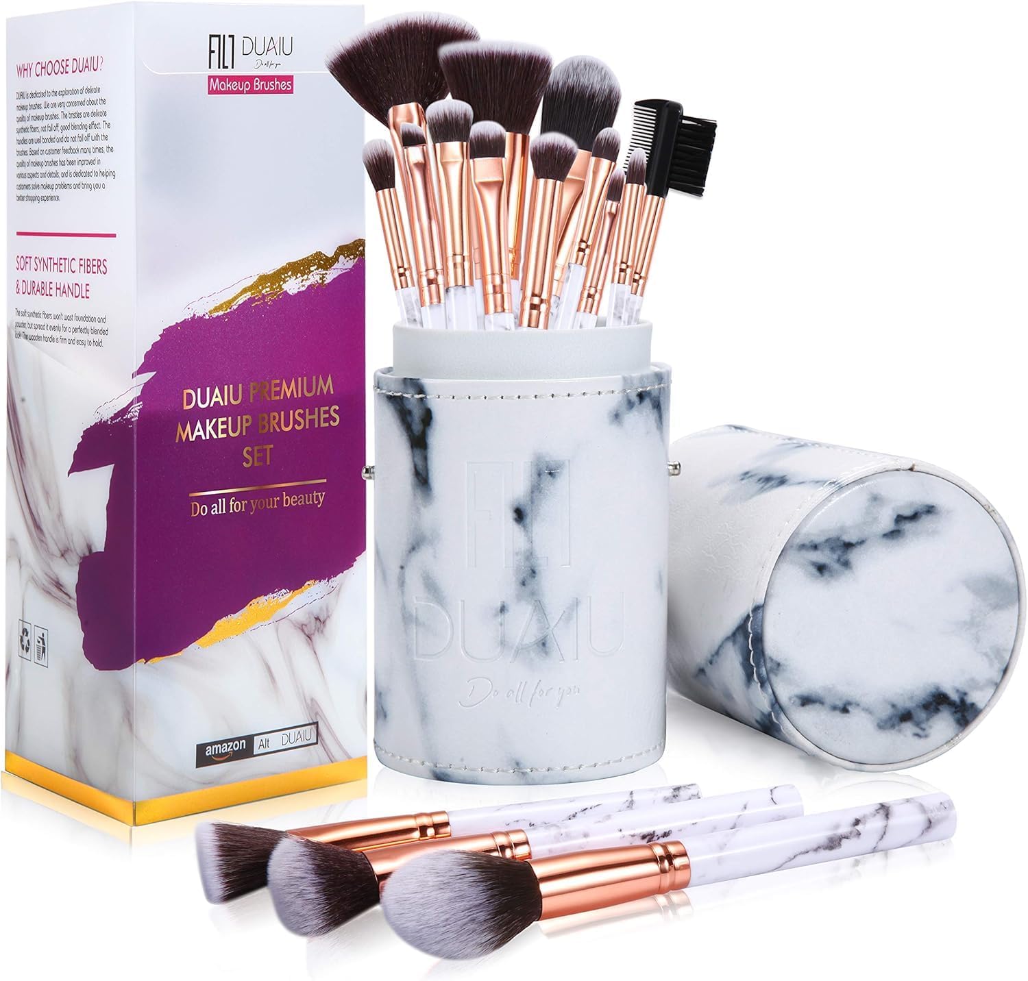 Pinceaux maquillage professionnels en marbre : kit de 15 pour un look parfait
Découvrez notre set de pinceaux maquillage en marbre, idéal pour les passionnés de beauté. Ce coffret élégant comprend 15 pinceaux spécialement conçus pour appliquer le cache-cernes en poudre et le fard à paupières, le tout présenté dans un magnifique seau en marbre. Un cadeau parfait pour sublimer votre routine de maquillage !
