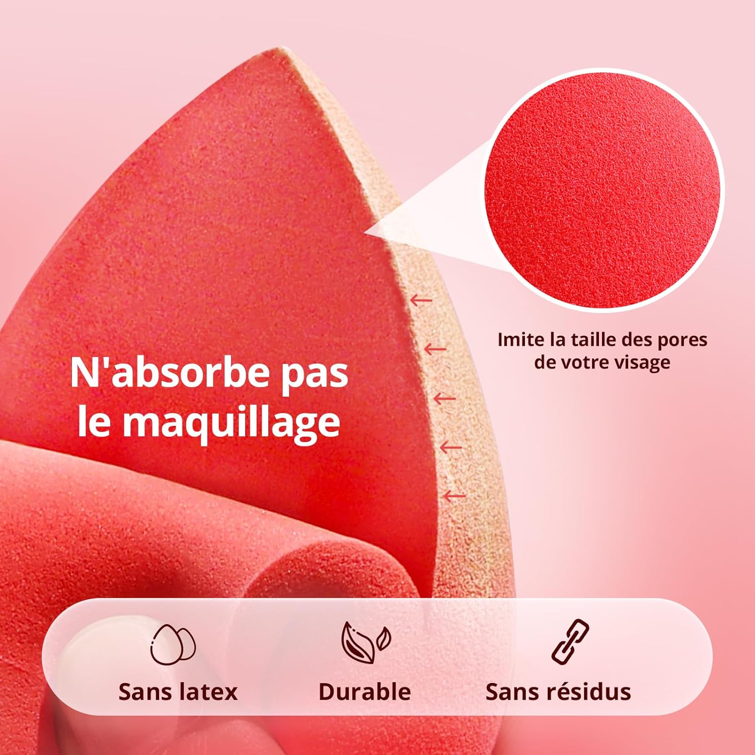 Éponges de maquillage sans latex : le lot idéal pour un teint parfait Pour les passionnées de beauté, ces éponges multicolores s’adaptent parfaitement aux fonds de teint, crèmes et poudres. – Image 5