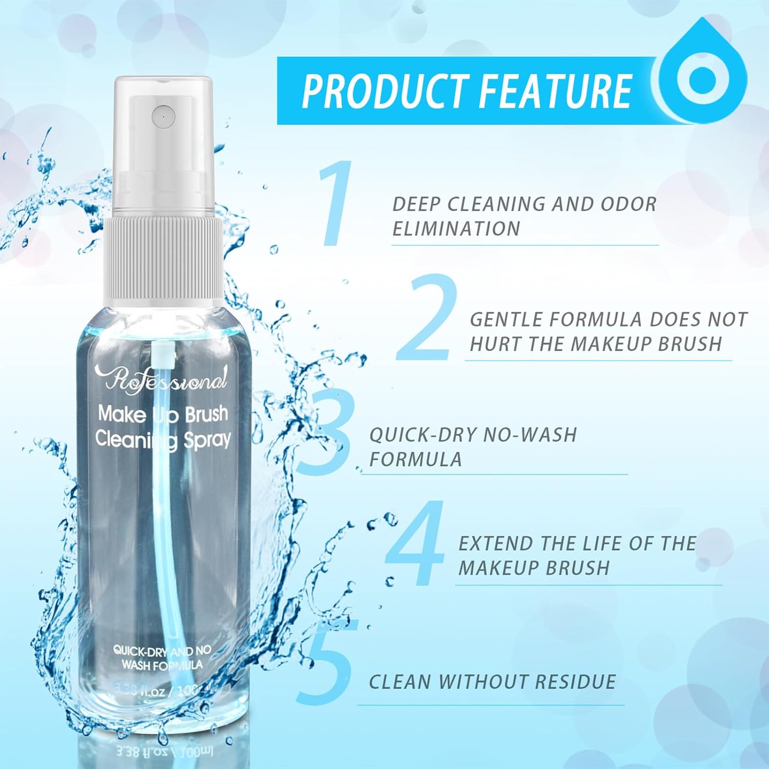Spray nettoyant liquide pour pinceaux de maquillage : un nettoyage rapide et efficace pour les passionnées de beauté – Image 3