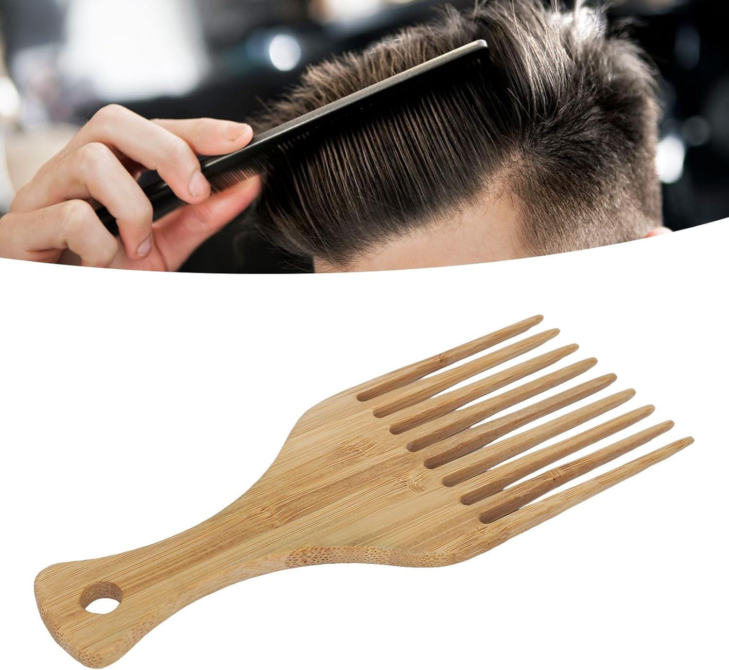Peigne à cheveux afro : l'outil idéal pour démêler en douceur les cheveux crépus et éviter les nœuds – Image 2