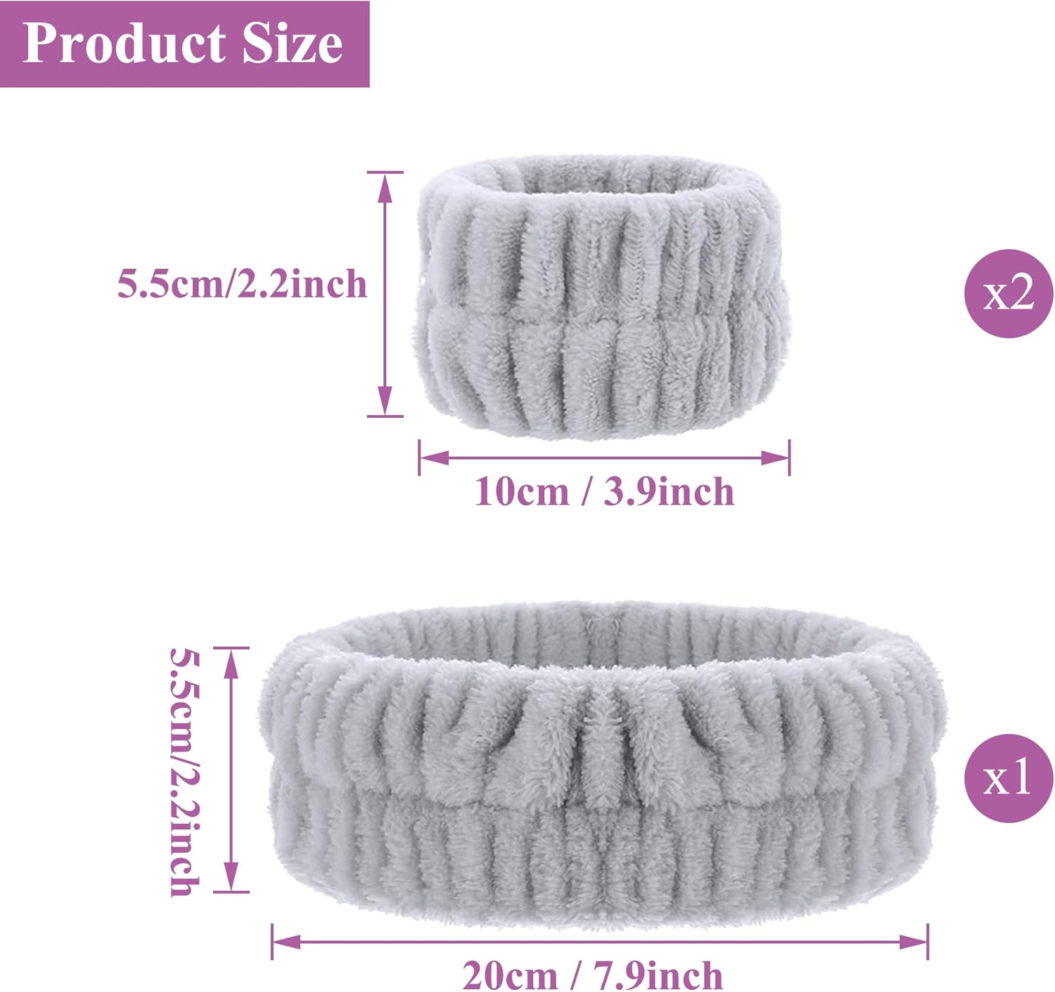 Bandeau de soin élastique pour lavage du visage : 3 pcs de bandeaux absorbants pour un confort optimal pendant le maquillage et le spa – Image 3