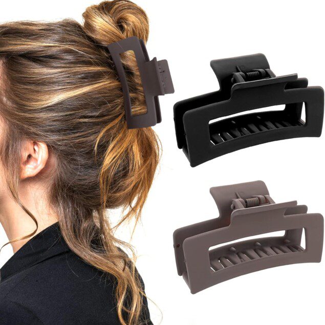 Pinces à cheveux tendance pour femmes et filles : lot de 2 modèles mates antidérapants pour une tenue impeccable