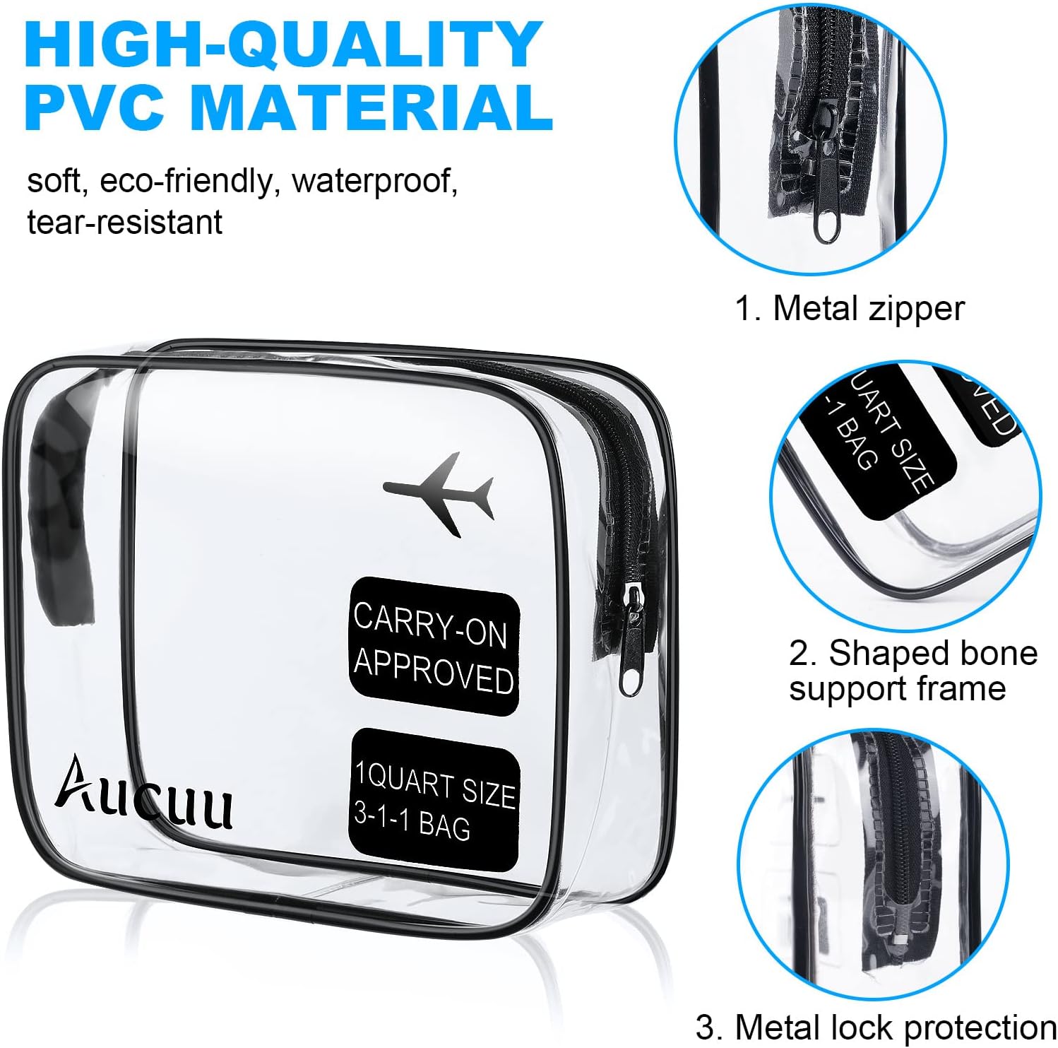 Trousse de toilette transparente pour homme et femme : le kit de voyage idéal pour vos essentiels en avion – Image 3