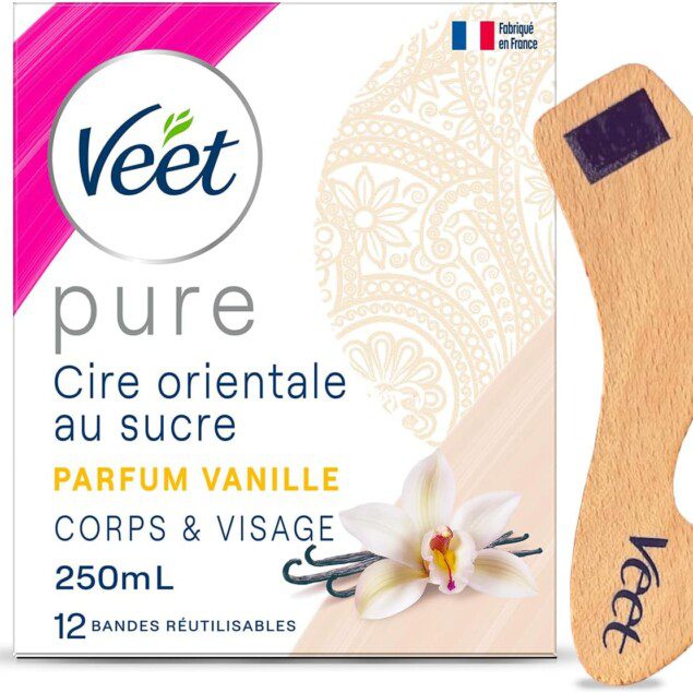 Veet PURE : cire chaude au sucre et vanille pour une épilation douce et efficace à domicile
