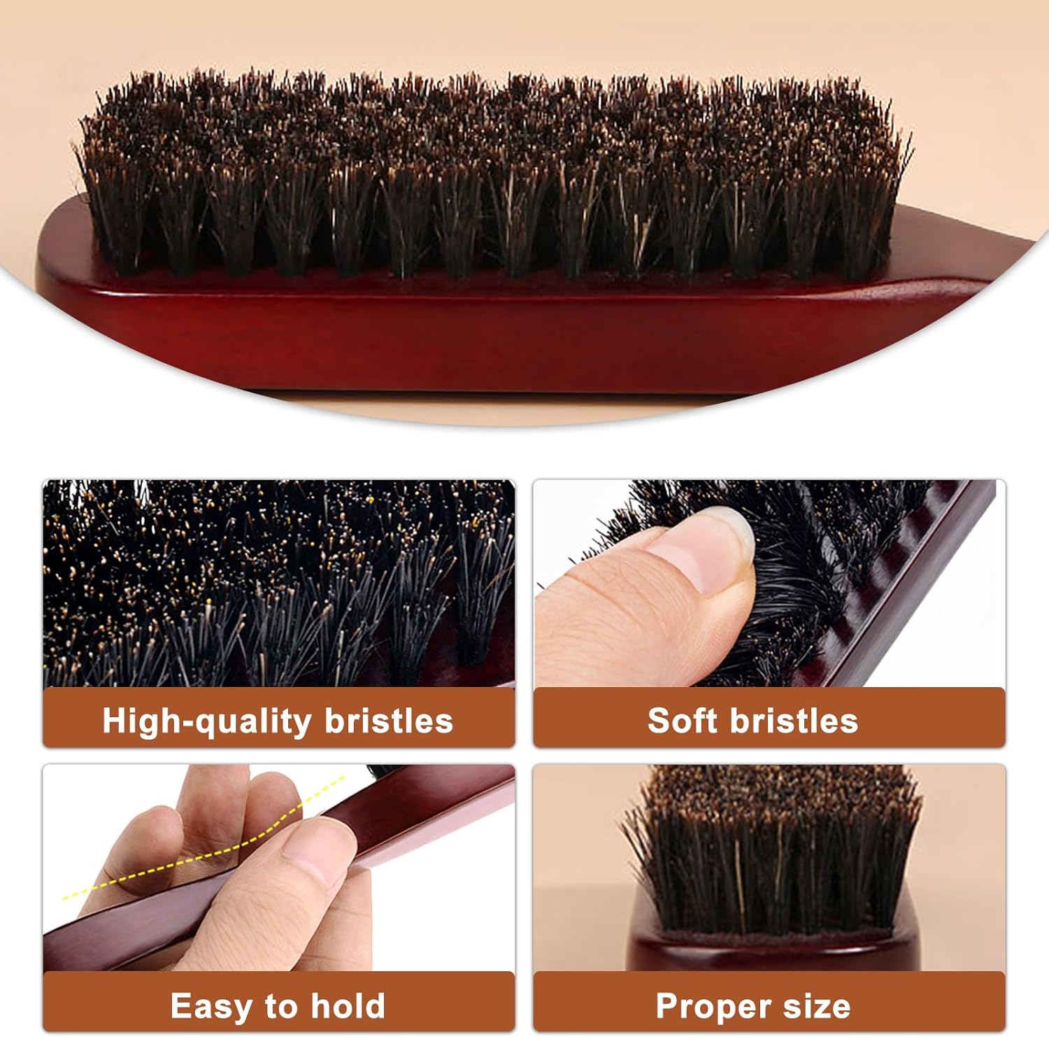Brosse poils sanglier : l'outil idéal pour démêler et coiffer les cheveux épais, ondulés ou abîmés chez les femmes, hommes et enfants – Image 4