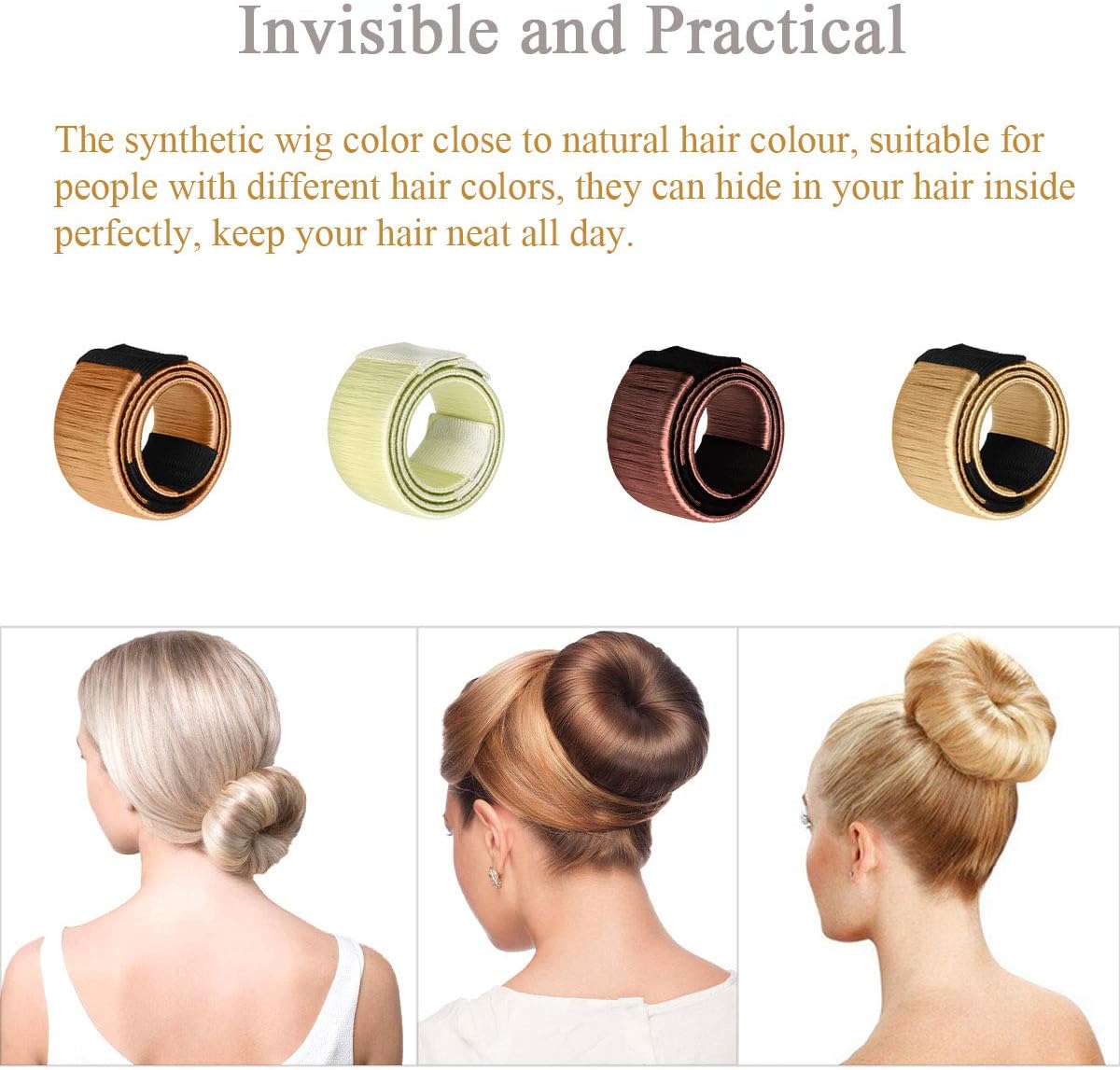 Chignon magique : set de 8 accessoires pour chignon élégant pour filles et femmes Créez des coiffures sophistiquées avec notre kit French twist bun maker en 4 couleurs – Image 4