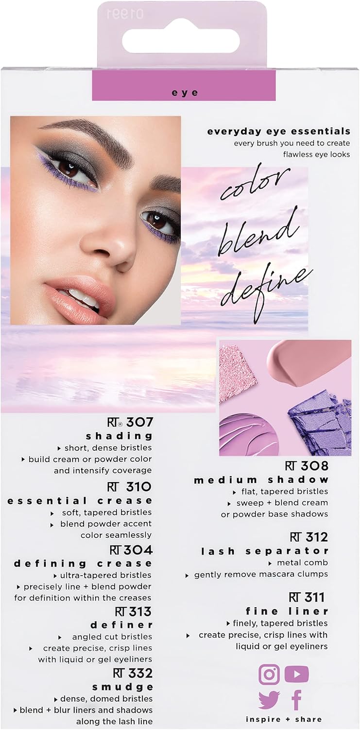 Pinceaux de maquillage Everyday Eye Essentials : l'ensemble parfait pour les passionnés de beauté Découvrez notre ensemble de 8 pinceaux végétaliens, non testés sur les animaux, pour un maquillage des yeux impeccable et naturel. – Image 11
