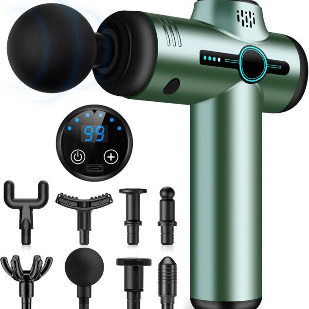 Pistolet de massage ultra silencieux : soulagement des douleurs musculaires pour les sportifs   Découvrez le pistolet de massage miniature avec 99 vitesses et 8 têtes interchangeables, conçu pour apaiser vos tensions musculaires tout en offrant une expérience relaxante.