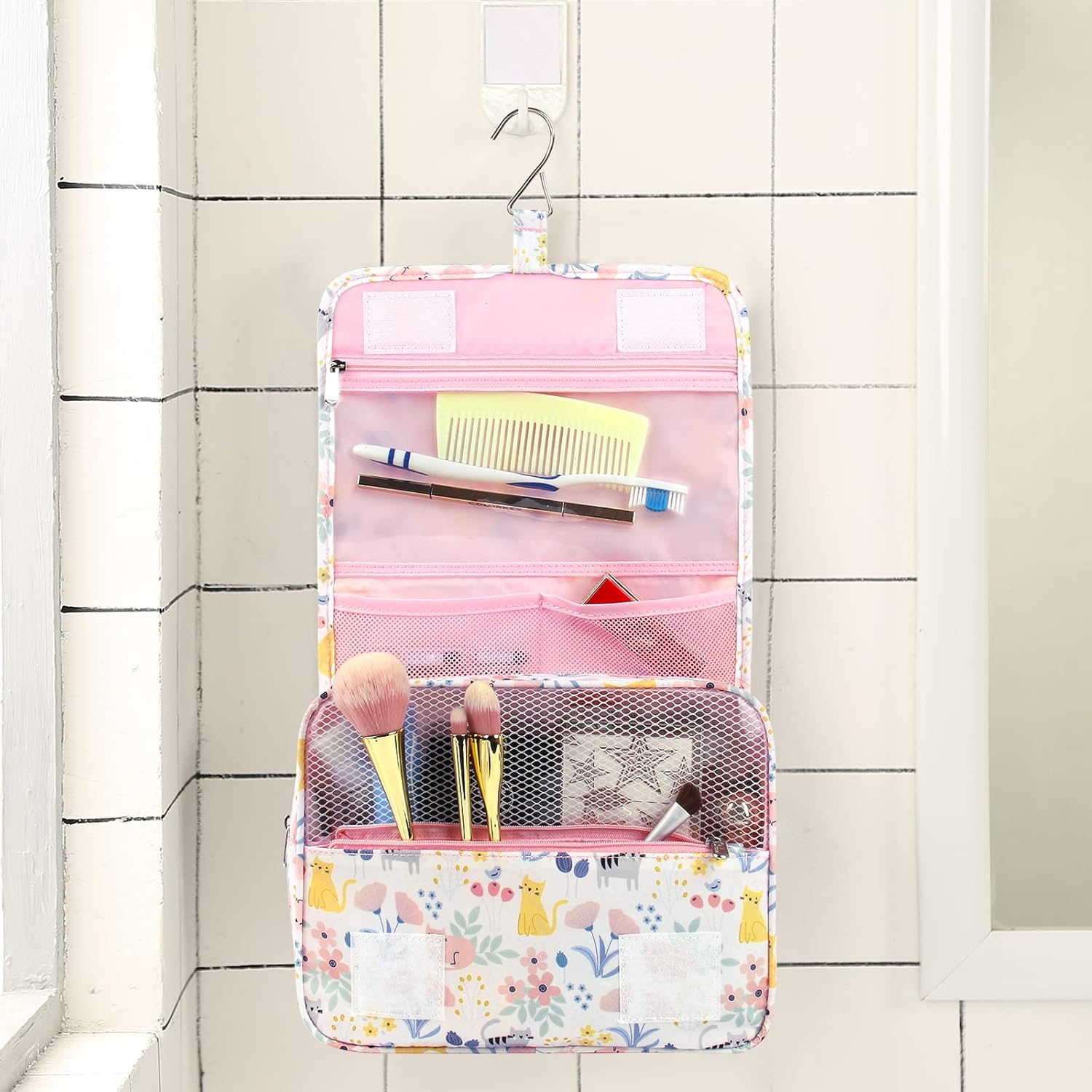 Trousse de toilette imperméable pliable : le compagnon idéal pour le maquillage des femmes, filles et enfants en voyage – Image 5