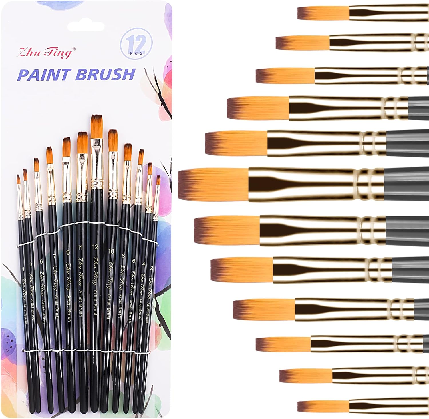 Pinceaux acryliques : set de 12 pinceaux de qualité pour artistes et amateurs Découvrez notre ensemble de 12 pinceaux acryliques, spécialement conçus pour les artistes et les passionnés de peinture, qu'ils soient adultes ou enfants. Grâce à leurs poils en nylon et synthétiques, ces pinceaux offrent une excellente précision et une grande polyvalence pour toutes vos créations, qu'il s'agisse de peinture acrylique, aquarelle ou à l'huile. Libérez votre créativité avec cet outil essentiel qui facilite l'application des couleurs et garantit des résultats époustouflants ! – Image 2
