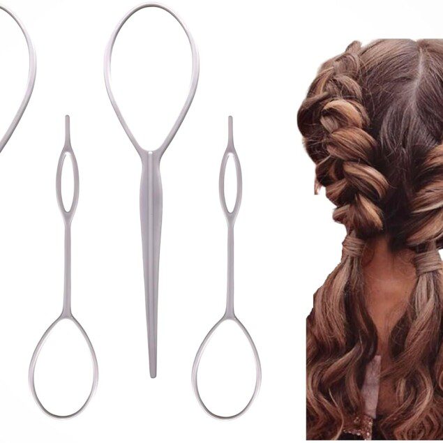 Outil de coiffure Topsy Tail : 4 pcs pour créer des chignons et tresses élégantes en un clin d'œil