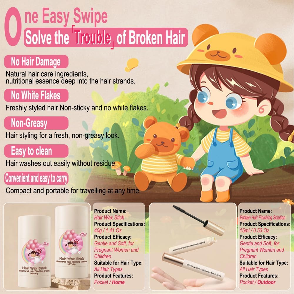 Kit de cire pour cheveux : une solution idéale pour les femmes aux cheveux frisés et rebelles Set d'accessoires de coiffure pour enfants et gel non gras pour un style impeccable – Image 4