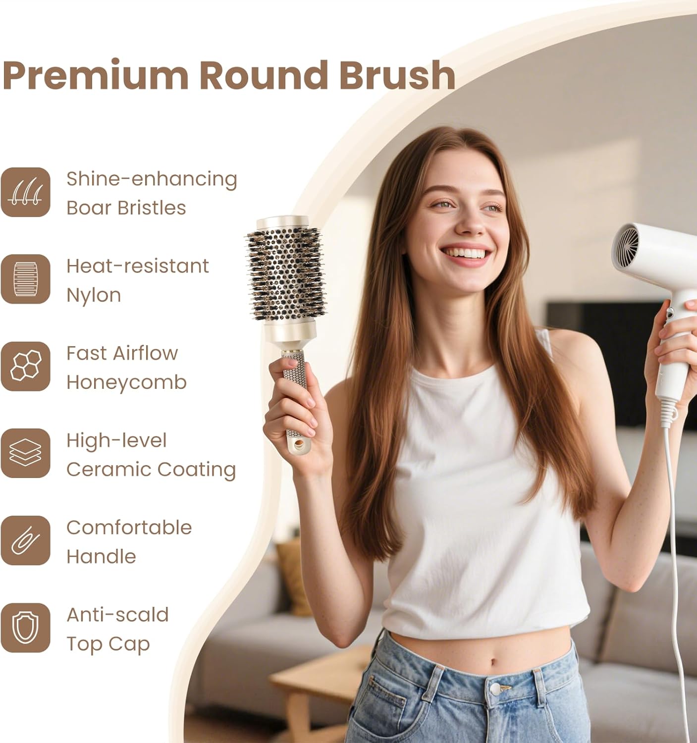 Brosse brushing professionnelle : pour femmes et hommes, améliorez votre texture et brillance – Image 5