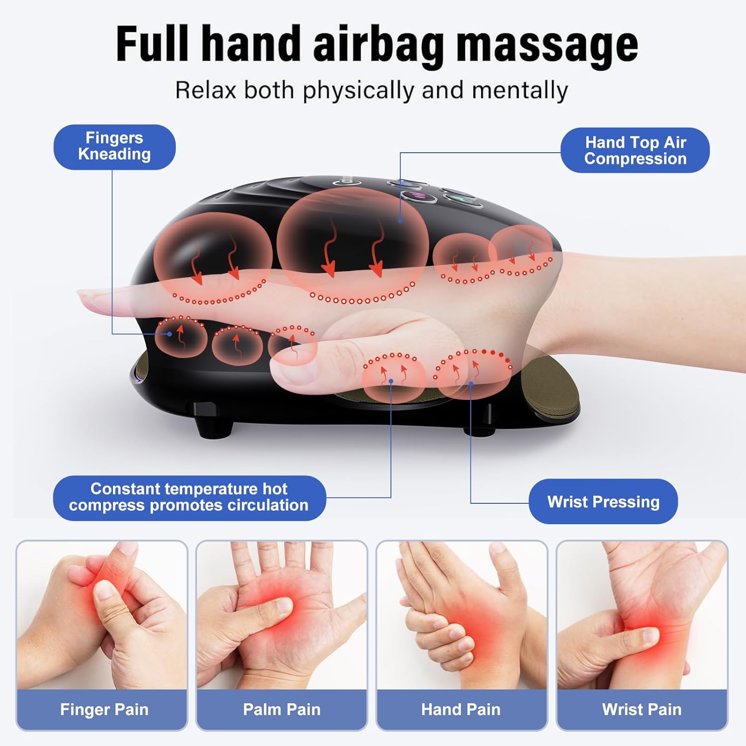 Masseur électrique pour les mains : soulagement instantané et chaleur apaisante à domicile Le cadeau idéal pour la famille et les amis qui recherchent détente et bien-être – Image 2