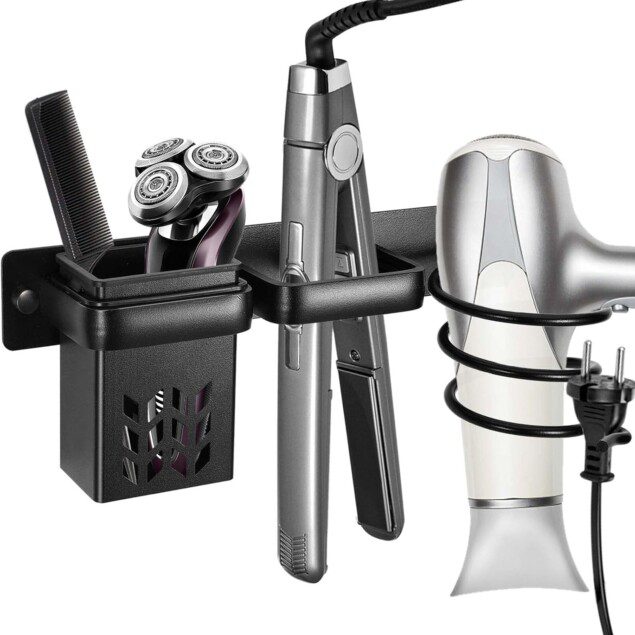 Porte sèche cheveux et lisseur : support mural élégant pour chambres d’hôtel et salles de bain