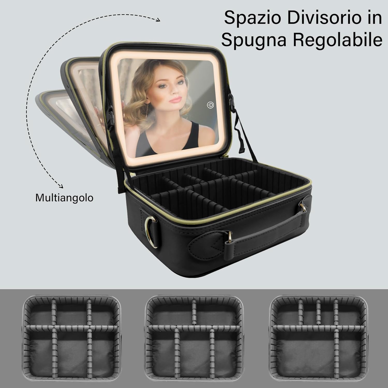 Trousse de maquillage professionnelle avec miroir LED : l'organisateur cosmétique idéal pour les femmes en déplacement – Image 2