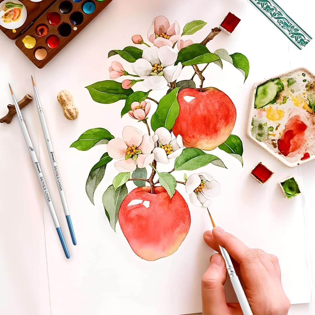 Pinceaux Rigger : set de 6 pinceaux pour artistes souhaitant peindre des lignes fines et longues Idéal pour acrylique, huile, aquarelle et décoration d'ongles, pour un détail exceptionnel dans vos créations – Image 5