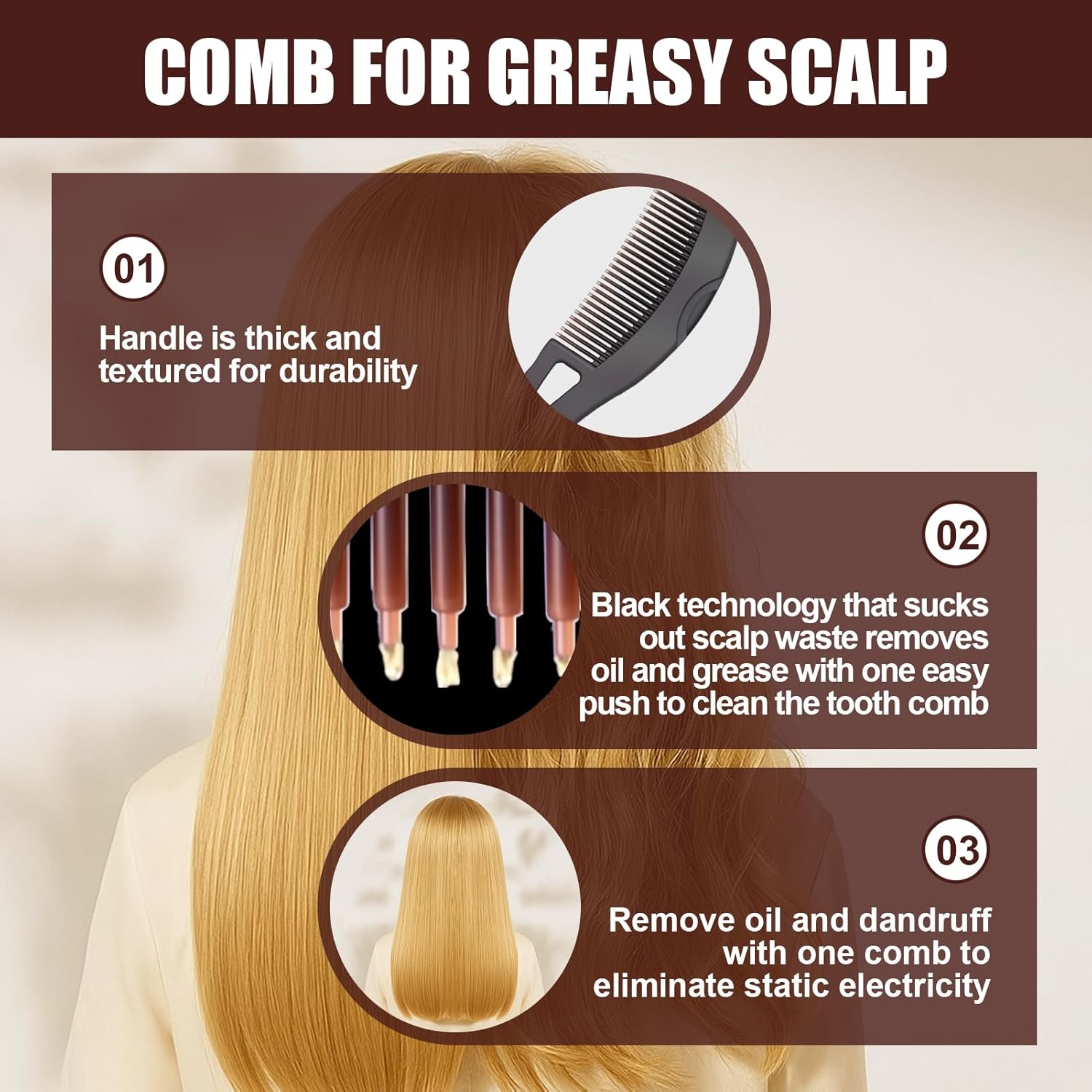 Peigne de massage antipelliculaire : solution efficace pour un cuir chevelu sain et revitalisé – Image 5