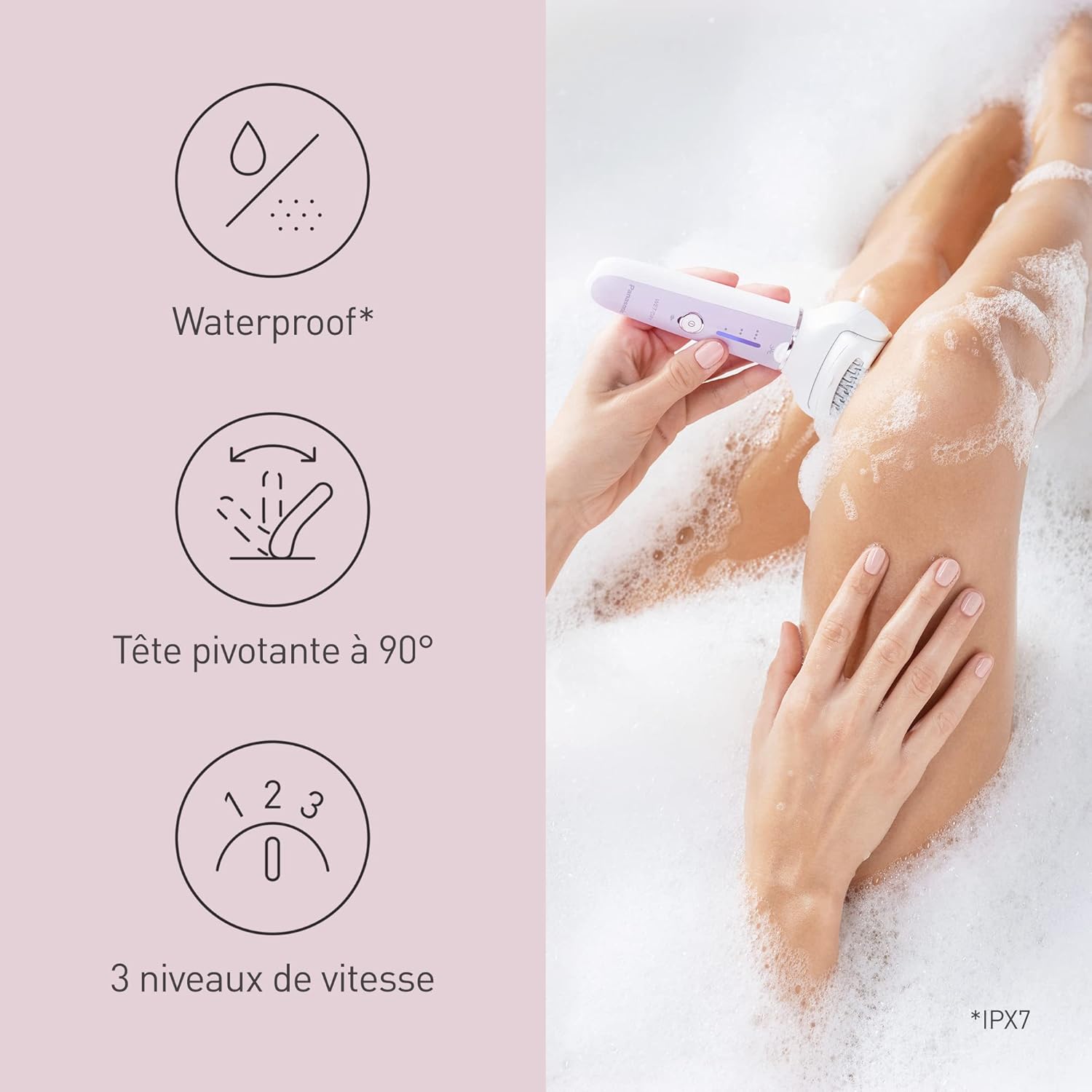 Épilateur Wet et Dry: Douceur et Précision en Violet – Image 5