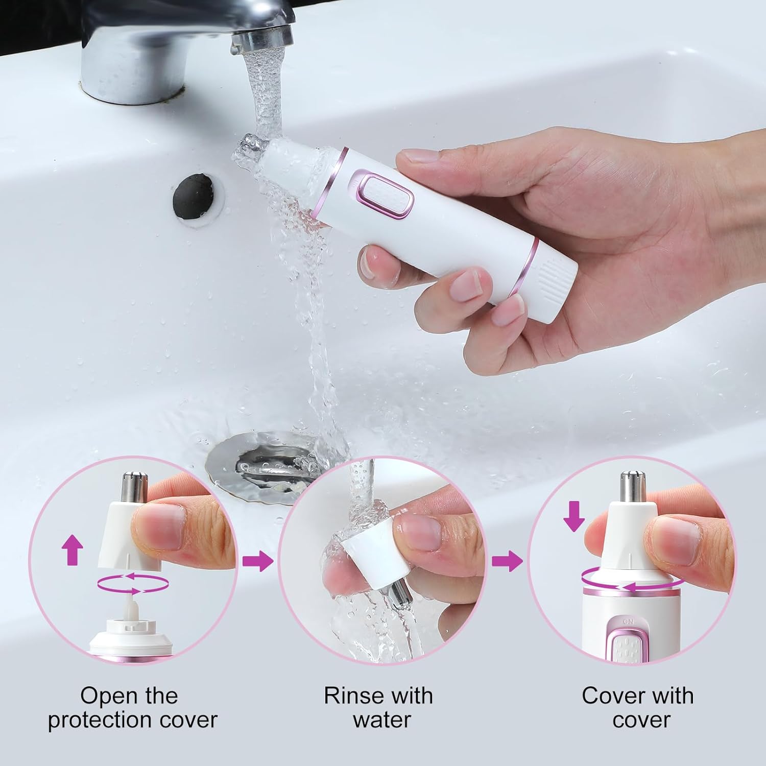 Tondeuse nez professionnelle 2-en-1 : soin sans douleur pour hommes Découvrez notre tondeuse nez et oreilles multifonction, lavable et étanche pour un entretien facile et agréable – Image 5