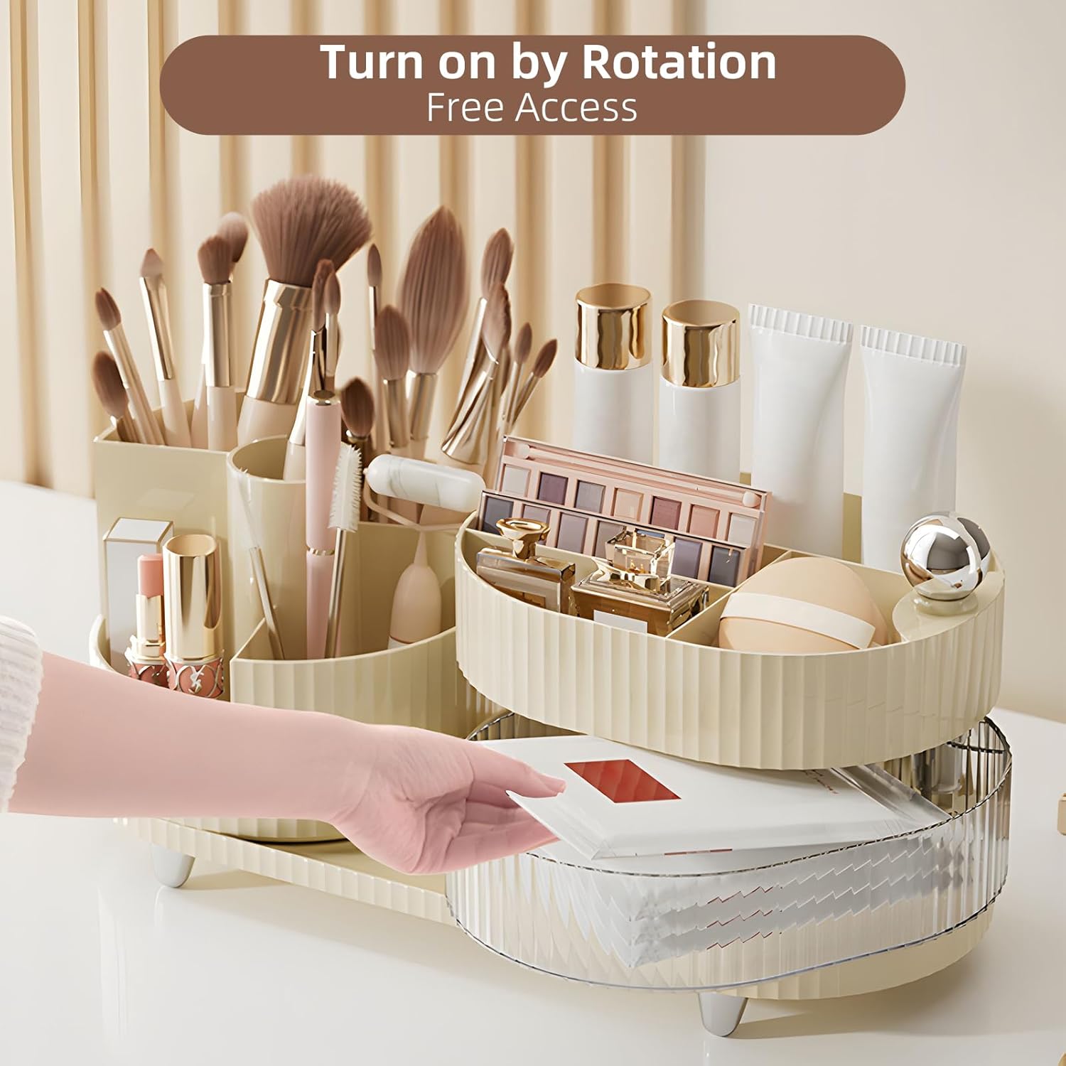 Organisateur de maquillage rotatif 360 degrés : un rangement multifonctionnel pour les passionnées de beauté – Image 5