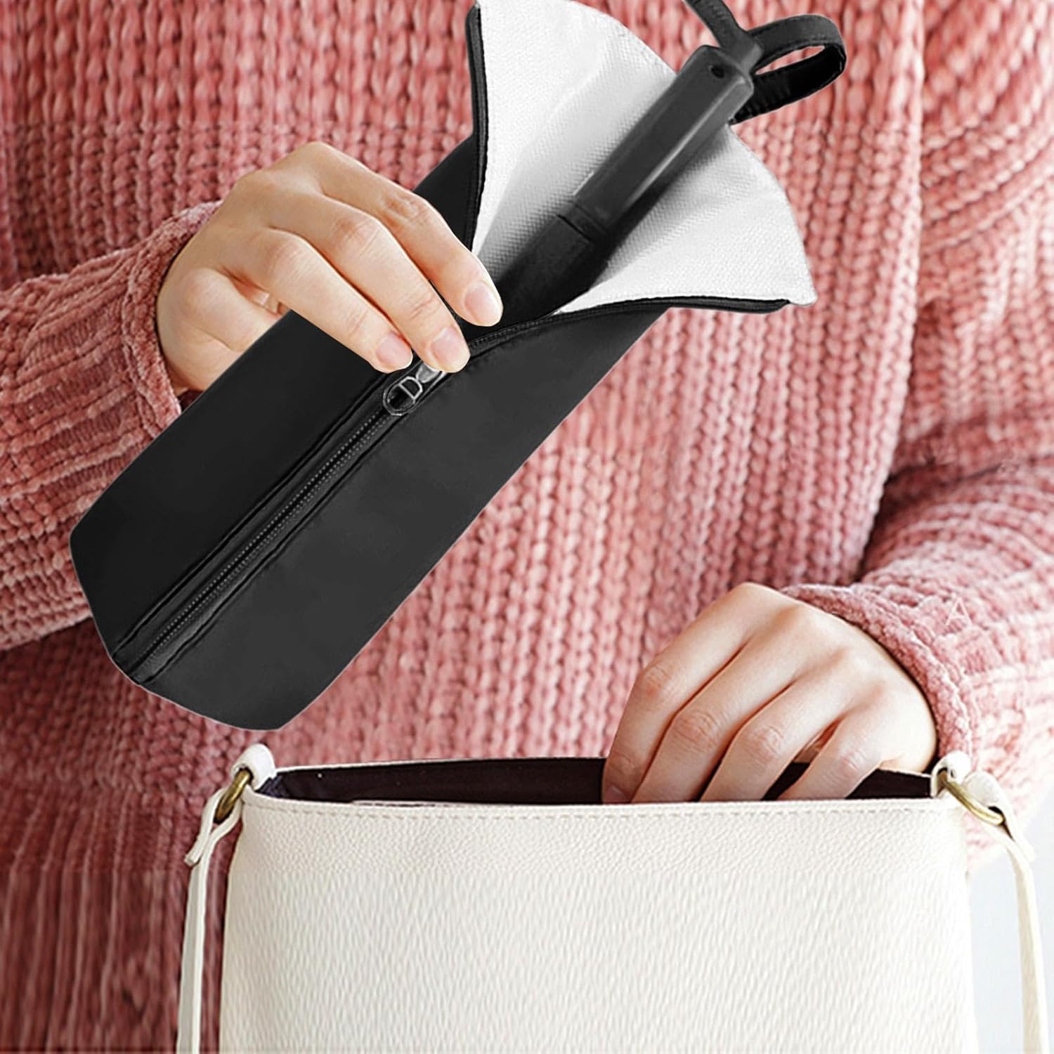 Sac de rangement résistant à la chaleur : idéal pour les coiffeurs en déplacement Transportez votre fer à lisser et fer à friser en toute sécurité grâce à ce sac étanche et pratique – Image 2