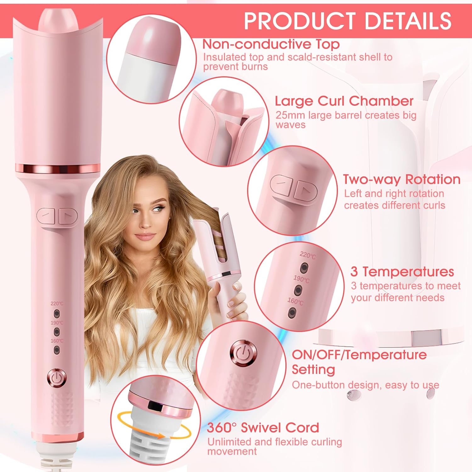 Fer à friser automatique 28mm : l'allié parfait pour des boucles sublimes et durables pour tous types de cheveux – Image 5