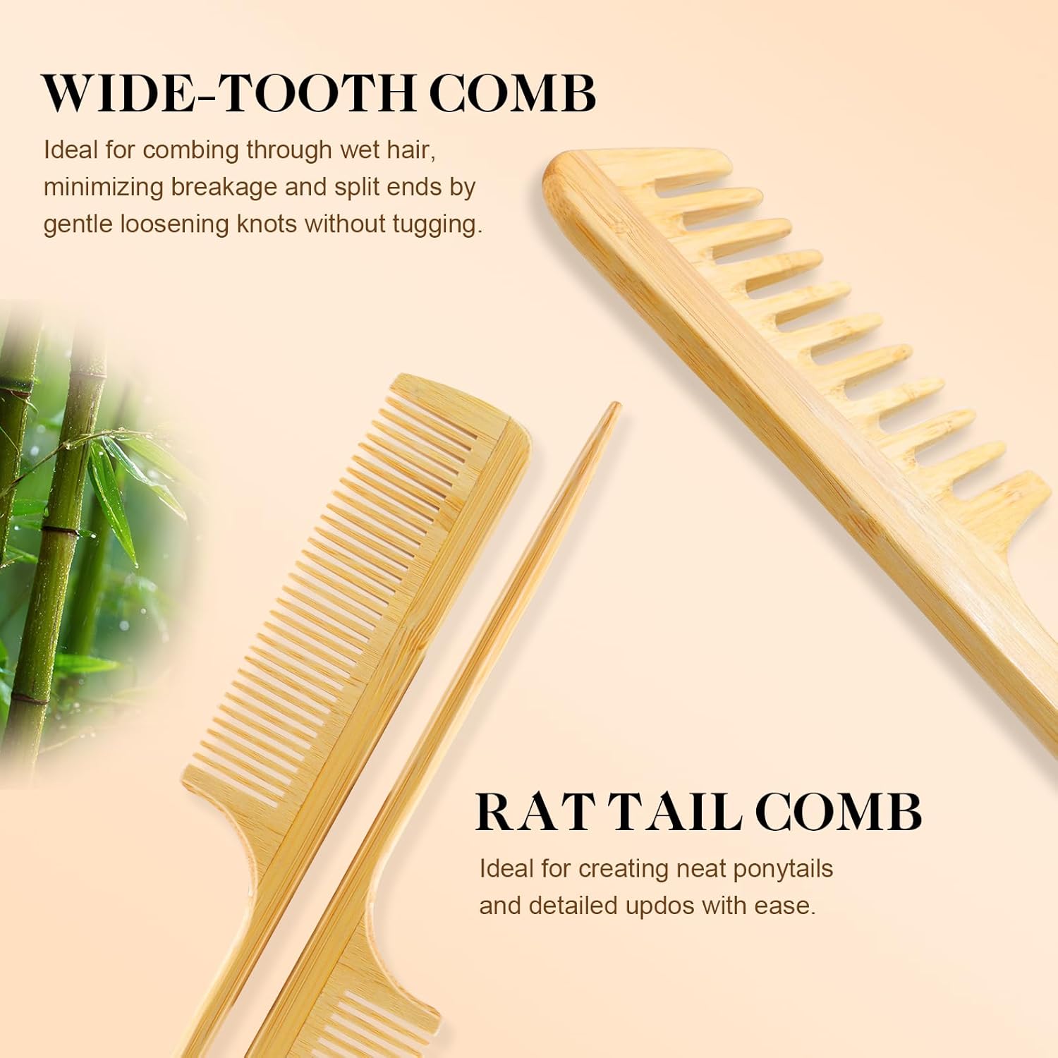 Brosses à cheveux en bambou : le choix naturel pour cheveux secs, frisés ou mouillés Transformez votre routine capillaire avec ces 5 brosses démêlantes pour femmes et hommes – Image 4