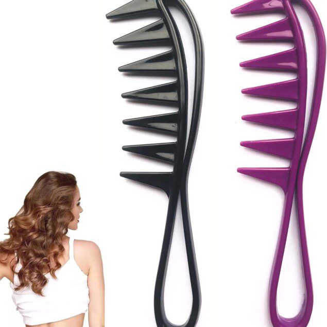Peigne cheveux dent large : le démêlant idéal pour tous les types de cheveux, bouclés, lisses ou frisés Antistatique et résistant à la chaleur pour une coiffure professionnelle, adapté aux hommes, femmes et enfants