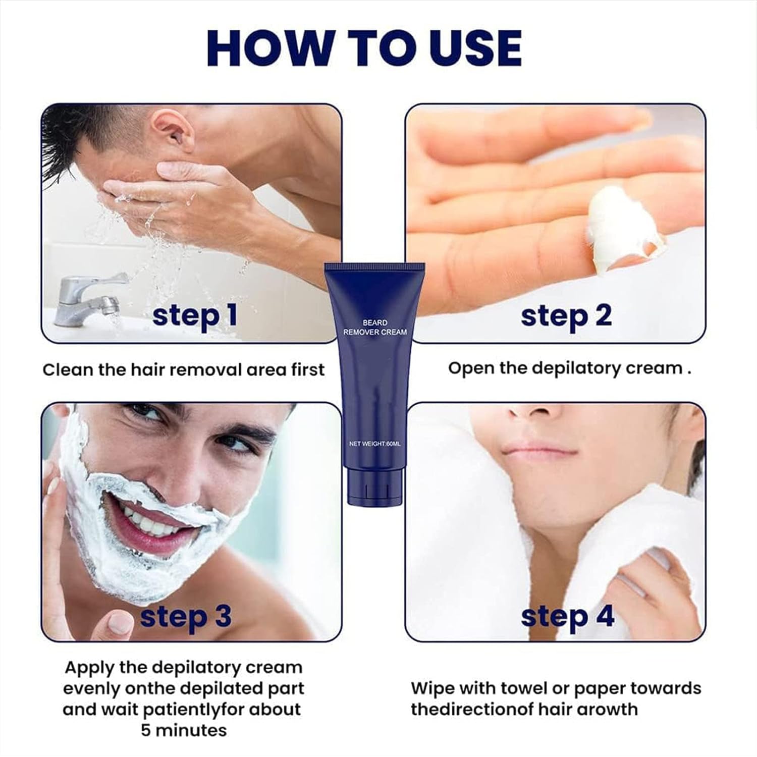Crème d'épilation permanente pour homme : une solution efficace pour un visage doux et soyeux – Image 4