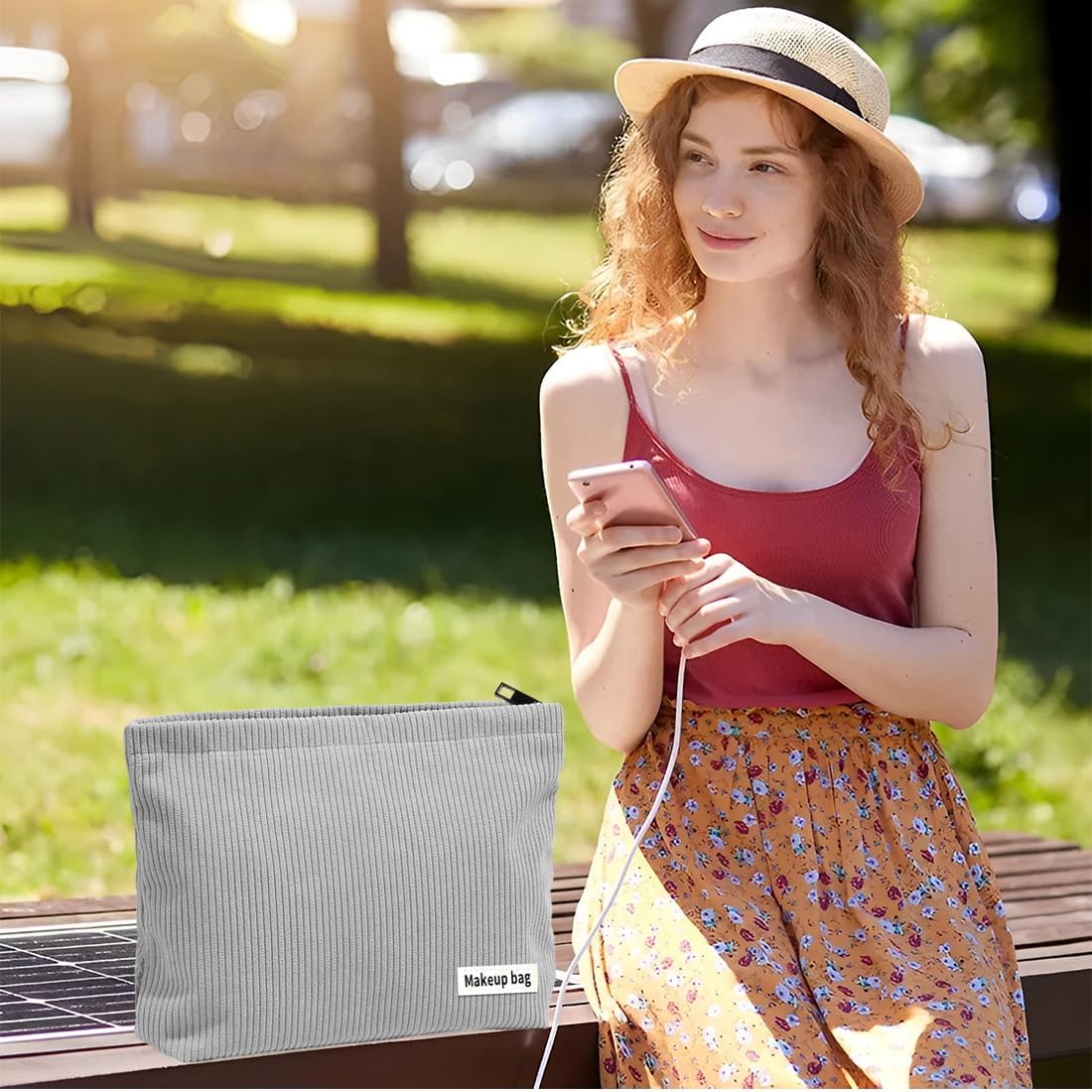 Petite pochette maquillage multifonctionnelle : l’accessoire idéal pour les femmes en voyage Optez pour un sac à cosmétiques à glissière élégant et imperméable pour un quotidien organisé – Image 6