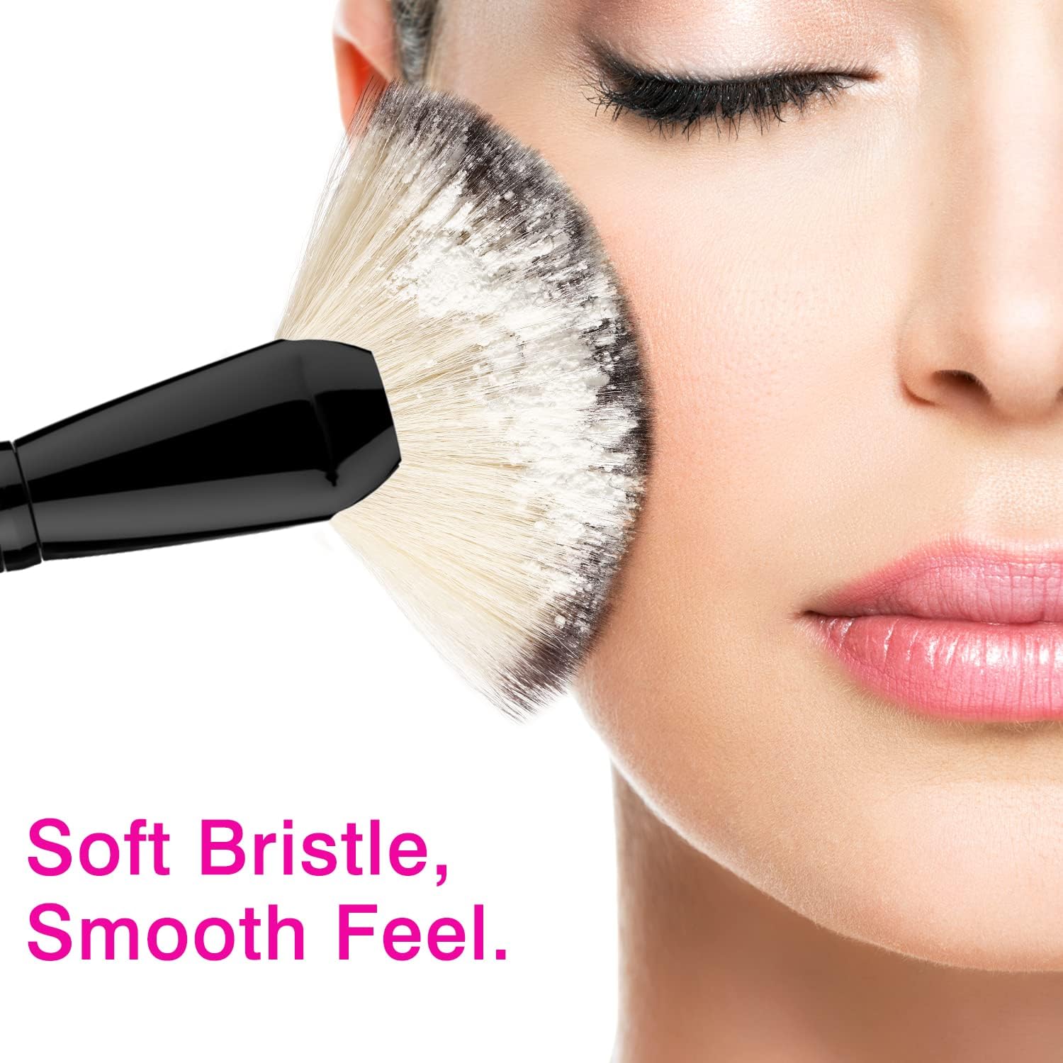 Brosse professionnelle en pinceau éventail : l'outil idéal pour un teint lumineux et naturel Pour les passionnés de maquillage, cette brosse en nylon facilite l'application de fond de teint et de poudre, garantissant une finition impeccable. – Image 2
