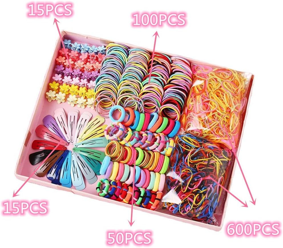 Coffret cadeau de 780 pcs : accessoires cheveux multicolores pour bébé et petites filles Pinces, barrettes et nœuds élégants pour sublimer les coiffures de vos tout-petits – Image 3