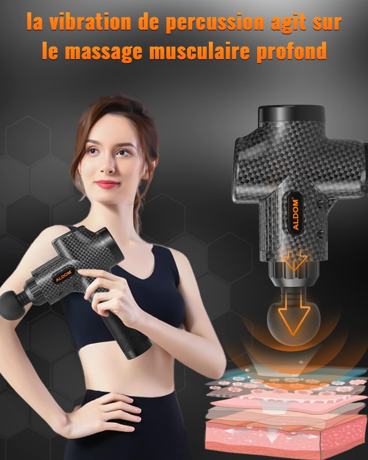 Pistolet de massage musculaire : soulagez douleurs et raideurs pour sportifs avec 30 niveaux réglables – Image 7