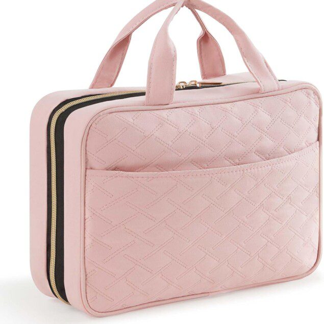 Trousse de toilette de voyage : grande trousse de maquillage suspendue pour femmes, idéale pour organiser vos cosmétiques en toute élégance