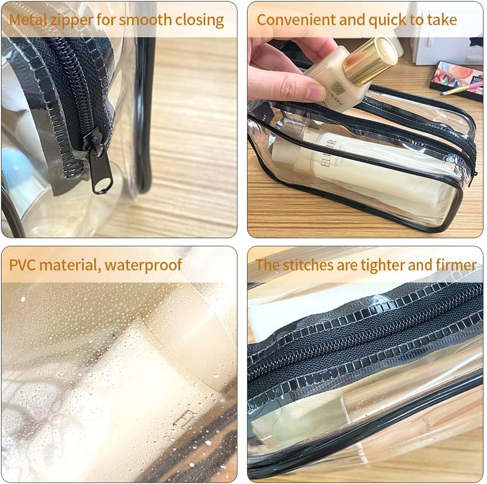 Trousse de toilette transparente 4 pcs : l'accessoire indispensable pour hommes, femmes et enfants en voyage – Image 2
