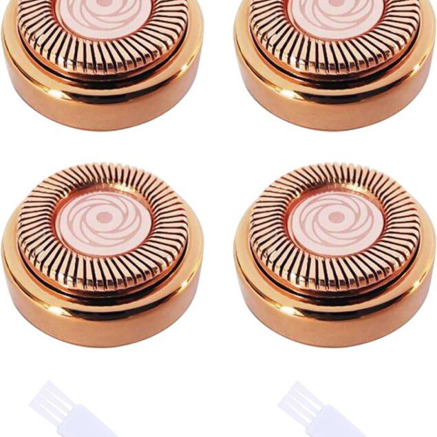 Épilateur facial : 4 têtes de rechange et 2 brosses de nettoyage pour femmes   Un outil de remplacement idéal pour des lèvres, menton et joues impeccables