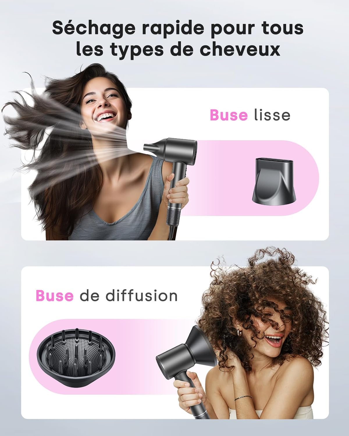 Sèche cheveux ionique haute vitesse : séchage rapide et soin des boucles pour les professionnels en voyage – Image 4