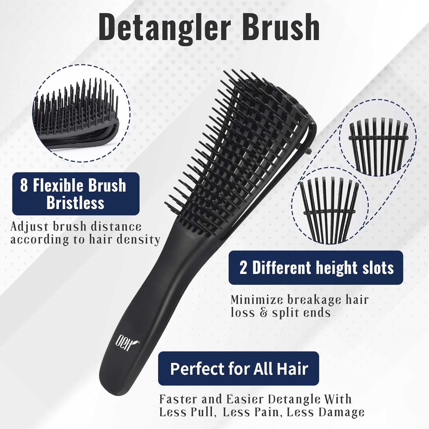 Brosse démêlante pour cheveux bouclés naturels : l'outil indispensable pour femmes et hommes Découvrez notre brosse à 9 rangées, conçue pour démêler en douceur et redonner éclat à vos boucles tout en préservant la santé de vos cheveux. – Image 4