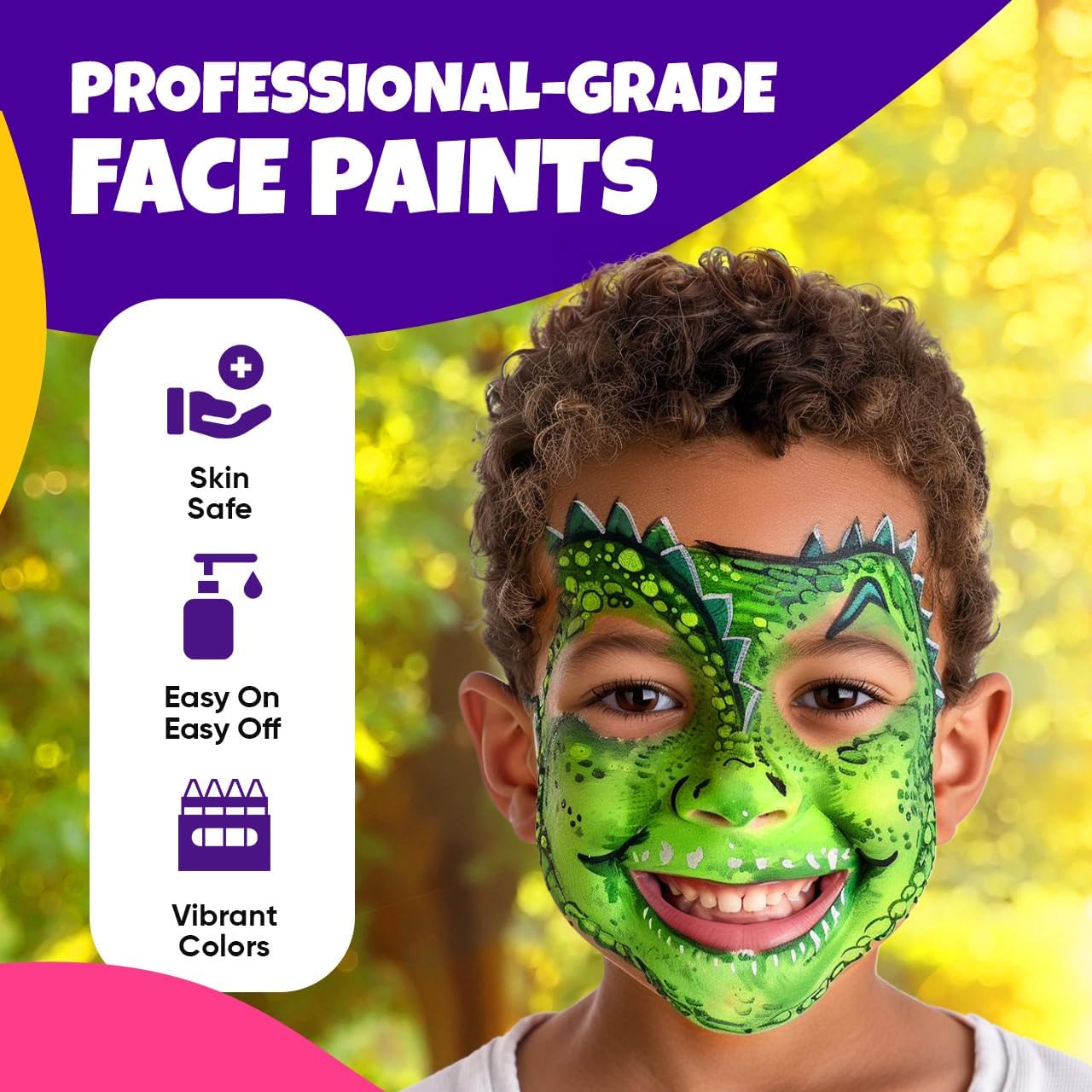 Palette de maquillage enfants : 18 couleurs pour des fêtes inoubliables Lavable et facile à utiliser, idéale pour le carnaval, Halloween et les anniversaires – Image 6