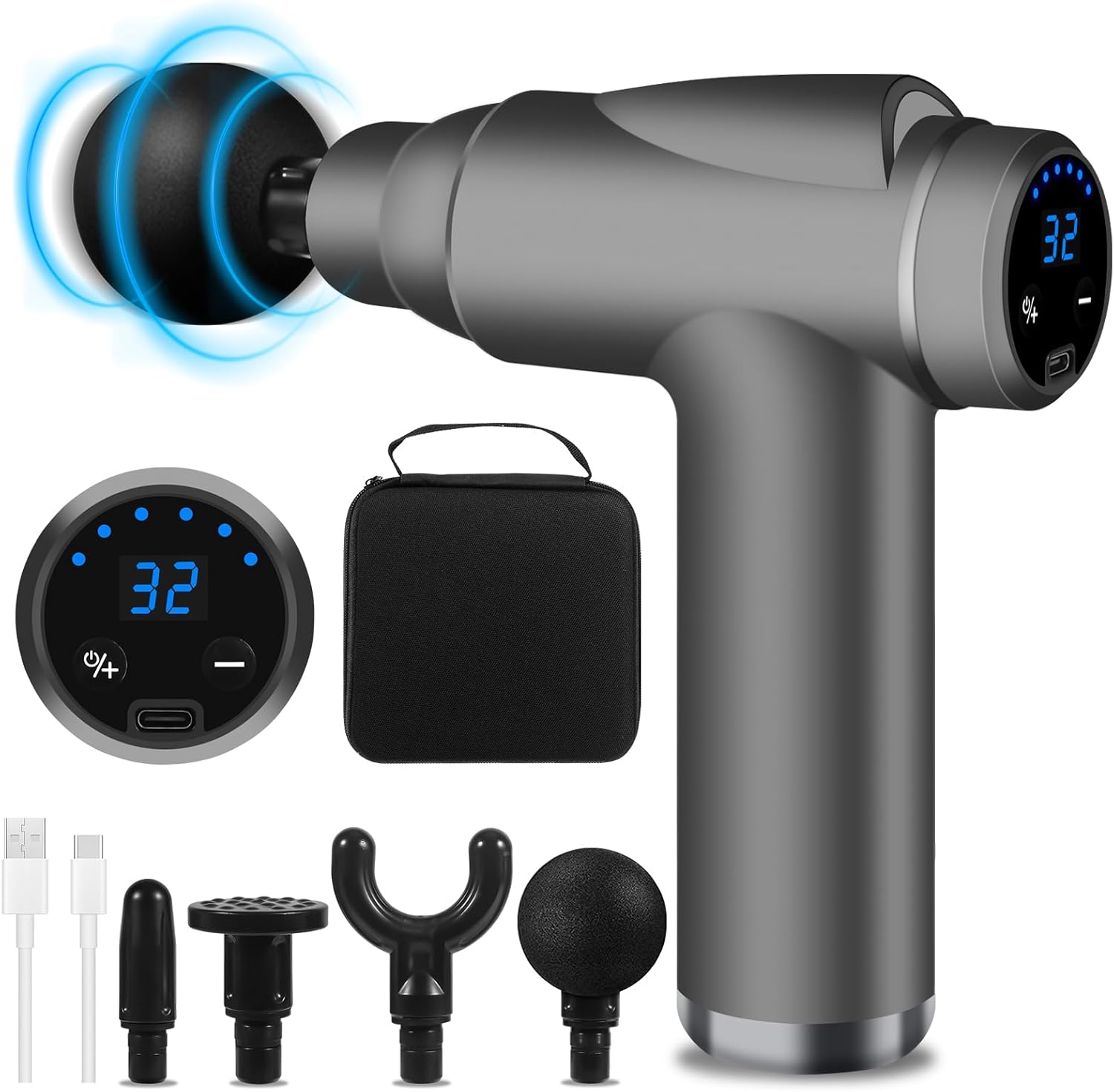 Pistolet de massage musculaire léger et portable : soulagez douleurs et raideurs musculaires pour un bien-être optimal